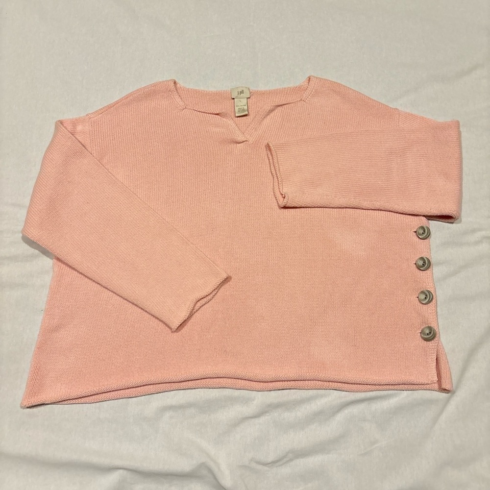 J. Jill Light Pink Cotton Knit Top